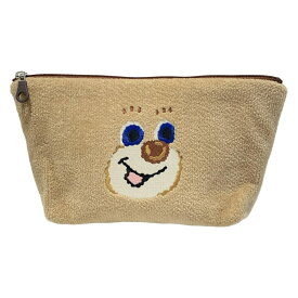 【中古】FEILER(フェイラー) ドアップテディ コスメポーチ L ポーチ クマ/LOVERARY ベージュ×アイボリー×マルチ