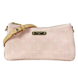 【中古】LOUIS VUITTON(ルイヴィトン) ポシェットリヴ ショルダーバッグ ウォッシュドピンク コットン、レザー