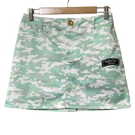 【中古】Samantha Thavasa(サマンサタバサ) ミニスカート 迷彩柄/ラインストーン 白×イエローグリーン×ライトグリーン