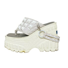 【新着】【中古】YOSUKE(ヨースケ) サンダル プラットフォーム/スタッズ 白