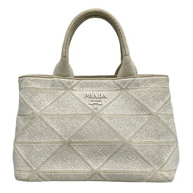 【中古】PRADA(プラダ) CANAPA トートバッグ 白×アイボリー