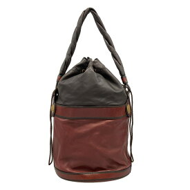 【新着】【中古】FENDI(フェンディ) ショルダーバッグ 巾着型 ボルドー×ダークブラウン レザー