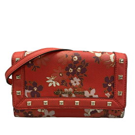 【新着】【中古】MICHAEL KORS(マイケルコース) 財布 チェーンウォレット/花柄 レッド×パープル×マルチ レザー