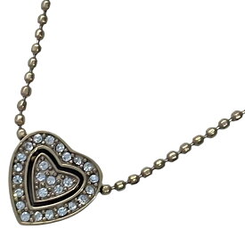 【中古】FolliFollie(フォリフォリ) ネックレス ハート ゴールド×クリア