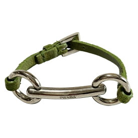 【新着】【中古】PRADA(プラダ) ブレスレット シルバー×カーキ