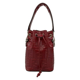 【中古】FENDI(フェンディ) ミニ モン トレゾール ハンドバッグ レッド レザー