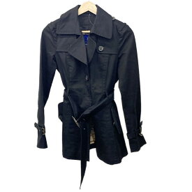 【中古】Burberry Blue Label(バーバリーブルーレーベル) トレンチコート 長袖/ショート丈/ライナー着脱可/秋/冬 黒