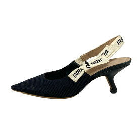 【中古】DIOR/ChristianDior(ディオール/クリスチャンディオール) スリングバック サンダル J'ADIOR/アウトソール張替済 黒×白