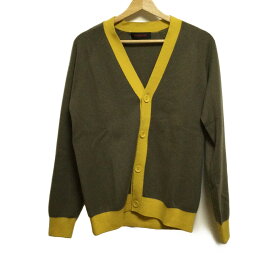 【中古】CABaN(キャバン) カーディガン 長袖 カーキ×イエロー