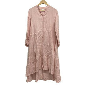 【中古】KALNA(カルナ) ワンピース 長袖/ロング/シャツワンピ ピンク