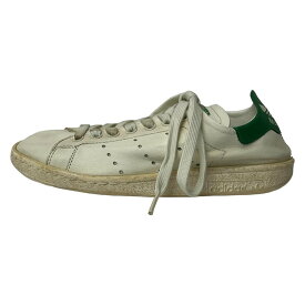 【新着】【中古】BALENCIAGA(バレンシアガ) スニーカー ダメージ加工/インソール取外し可/ADIDASコラボ 白×グリーン レザー