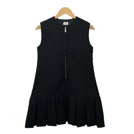【中古】Bibiy.(ビビィ) ワンピース ノースリーブ/ひざ丈/キルティング/ジップアップ/プリーツ 黒