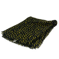 【中古】marimekko(マリメッコ) ストール(ショール) ダークネイビー×ダークイエロー ウール