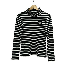 【中古】CHRISTOPHER KANE(クリストファーケイン) 長袖Tシャツ ハイネック/ボーダー 黒×白