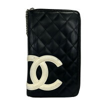 楽天市場】chanel シャネル カンボンライン ラウンドファスナー 長財布 