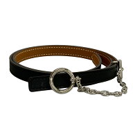 【新着】【中古】HERMES(エルメス) ベルト シェーヌダンクル 黒 レザー