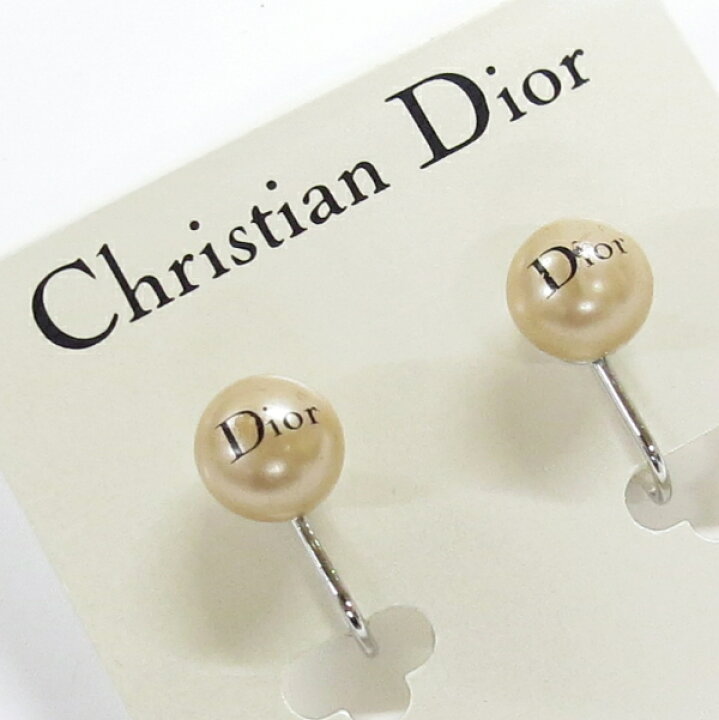 楽天市場】ディオール Dior ロゴ入り パール イヤリング クリスチャン 