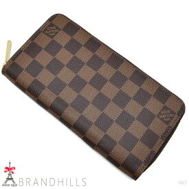 ルイヴィトン 長財布 メンズ レディース ジッピーウォレット ダミエ エベヌ ブラウン N41661 LOUIS VUITTON ほぼ未使用 【中古】