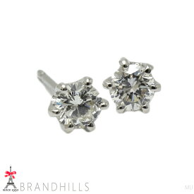 ダイヤモンド 0.15ct+0.15ct ピアス 一粒 PT900 プラチナ 0.5g 美品 【中古】