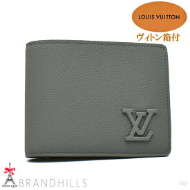 ルイヴィトン 財布 二つ折り ポルトフォイユ ミュルティプル アエログラム グレー 札入れ M81026 LOUIS VUITTON 未使用品 【中古】