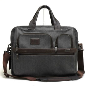 TUMI ビジネスバッグ トゥミ 26141EG2 ALPHA Expandable Organizer Compute アルファ エクスパンダブル・オーガナイザー・コンピューター・ブリーフ EARL GREY アールグレイ 2WAY ショルダーバッグ 定番 【中古】