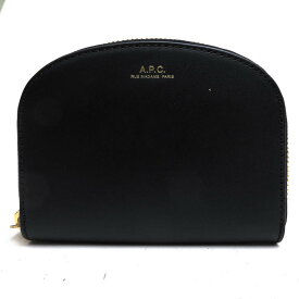A.P.C. 財布 アーペーセー PXAWV-F63219 DEMI-LUNE COMPACT WALLET イタリア産スムースカーフスキン 牛革 コンパクトウォレット 小銭入れあり ラウンドジップ ラウンドファスナー ユニセックス 男女兼用 【中古】