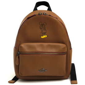 COACH リュック コーチ F59837 Mini Charlie Leather Backpack チャーリー バックパック Disneyn Mickey ディズニー グラブ カーフ 牛革 ミッキーマウス デイパック 【中古】