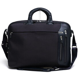TUMI ビジネスバッグ トゥミ 25611NVY Arrive Narita Slim Brief ナリタ マイクロバリスティックHTLSポリエステル カーフスキン 牛革 T-pass 2WAY ショルダーバッグ ノートPC収納可 【中古】