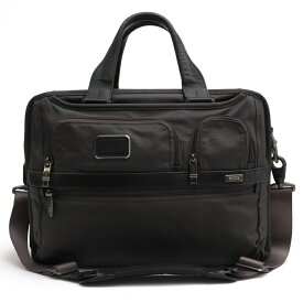 TUMI ビジネスバッグ トゥミ 26141IG2E ALPHA Expandable Organizer Compute アルファ エクスパンダブル・オーガナイザー・コンピューター・ブリーフ 限定モデル FXTバリスティックナイロン ナパレザー 牛革 2WAY ショルダーバッグ ノートPC収納可 【中古】