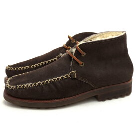 WHEEL ROBE チャッカブーツ ウィールローブ 42203 2-EYE MOC TOE CHUKKA WEINBRENNER社製 牛革 モックトゥ ボア 【中古】