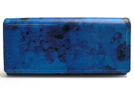 FRUTTI DI BOSCO 長財布 フルッティ ディ ボスコ 356-103222-7154 ALBA Alice Blue Rose アルバアリス ブルーローズ キッドスキン エナメルコーティング 小銭入れあり 二つ折り 【中古】