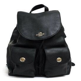 COACH リュック コーチ F37410 BILLIE BACKPACK IN PEBBLE LEATHER ビリー バックパック ペブルドレザー 牛革 巾着型 シボ革 シュリンクレザー 【中古】