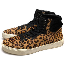 YVES SAINT LAURENT ハイカットスニーカー サンローラン MALIBU HIGH 05 LEOPARD ハラコ レオパード 【中古】