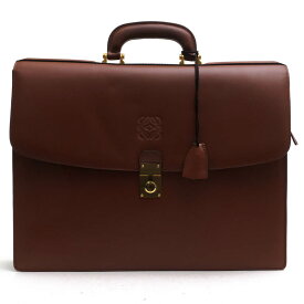 LOEWE ビジネスバッグ ロエベ 牛革 カーフ フラップ式 【中古】