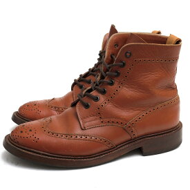 Tricker's レースアップブーツ トリッカーズ L5180 MALTON モールトン Brogue Boots カーフ 牛革 ダブルソール カントリーブーツ ウイングチップ グッドイヤーウェルト製法 【中古】