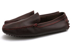 TOD'S ドライビングシューズ トッズ フェラーリ Ferrariモデル 牛革 スリッポン シボ革 シュリンクレザー 【中古】