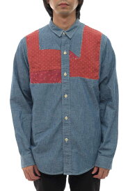 VISVIM シャツ ビズビム 0114205007007 GRANGER SHIRT CHAMBRAY P.W. パッチワーク デニム 【中古】