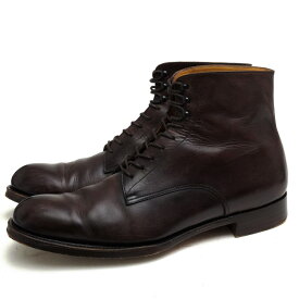 YOSHIHARU HASEGAWA レースアップブーツ 長谷川良治 YO 06-87 Plain-toe Raceup Boots W sole 牛革 カーフ プレーントゥ レザーソール 【中古】