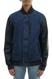 NIKE スタジャン ナイキ NSW SELVEDGE DENIM DESTROYER JACKET デストロイヤー 赤耳 袖レザー 牛革 アワードジャケット リブ デニム 【中古】