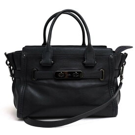 COACH ハンドバッグ コーチ F37439 SWAGGER ソフトスワッガー27 キャリーオール ソフト グレイン レザー 牛革 2WAY ショルダーバッグ シボ革 シュリンクレザー 【中古】