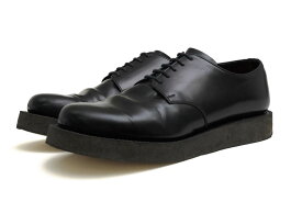 ATTACHMENT ビジネスシューズ アタッチメント KA93-036 Glass leather derby rubber sole shoes H.Arai 荒井弘史靴誂え室 ガラスレザー 牛革 ダービーシューズ クレープソール プレーントゥ 【中古】