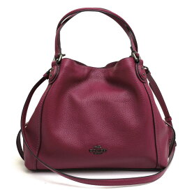 COACH ハンドバッグ コーチ 57124 Edie Shoulder Bag 28 イーディー ポリッシュドペブルドレザー 牛革 2WAY ショルダーバッグ シボ革 シュリンクレザー 【中古】