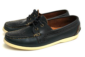 トム ブラウン/Thom Browne/WINGTIP DECK SHOE IN NAVY CALF デッキシューズ 【中古】