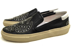 サンローラン/YVES SAINT LAURENT/376565 CYU00 Skate Bandana Studded Leather Sneakers カジュアルシューズ 【中古】