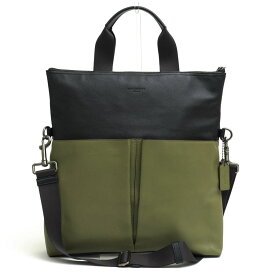 コーチ/COACH/F11740 Charles Foldover Tote In Colorblock Leather チャールズ フォルドオーバー トート カラーブロックレザー トートバッグ 【中古】