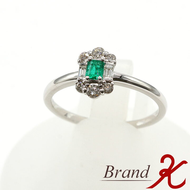 楽天市場】Pt900 エメラルド 0.15ct ダイヤ 0.32ct リングプラチナ900  