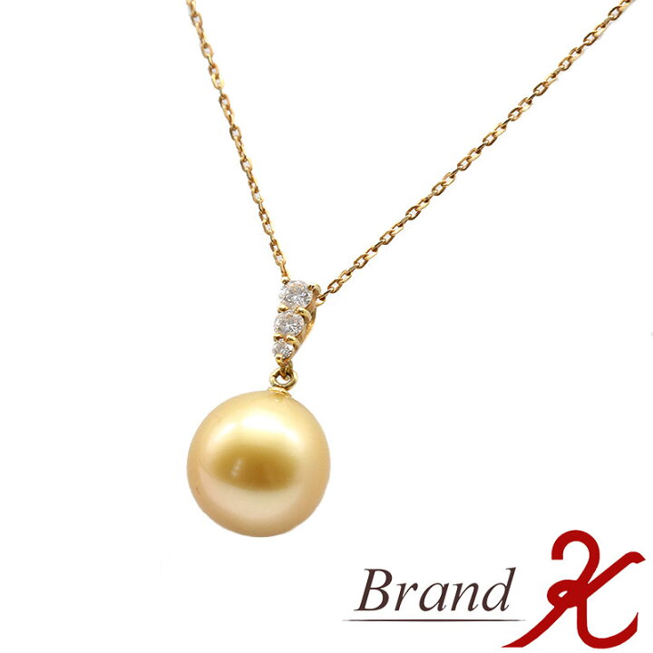 楽天市場】SALE! K18 ゴールデンパール 11.5mm メレダイヤ 0.11ct 