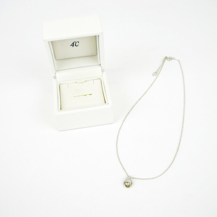 楽天市場】美品 4℃ ヨンドシー ティアドロップ ネックレス SILVER刻印 