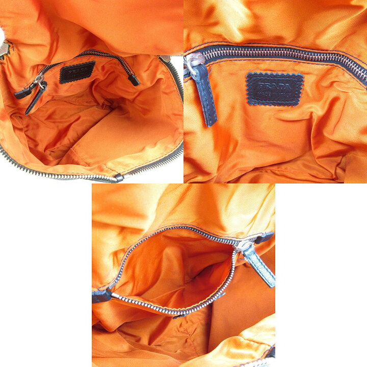 楽天市場】美品 プラダ ヴィッテロ ウエストバッグ ブラック オレンジ 
