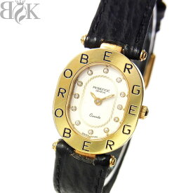 ロベルジェ レディース 腕時計 宝飾時計 12Pダイヤ クォーツ 18K 750 イエローゴールド アイボリー文字盤 総重量約17.9g 動作品 ROBERGE 〓 【中古】